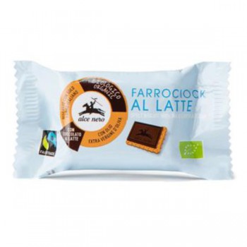 Alce Nero | Herbatniki orkiszowe - mleczna czekolada BIO 28g
