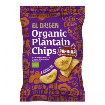 El Origen | Bezglutenowe chipsy z plantana paprykowe BIO 80g
