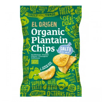 El Origen | Bezglutenowe chipsy z plantana solone BIO 80g