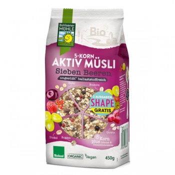 Bohlsener Muehle | Musli 5 zbóż z owocami jagodowymi bez dodatku cukrów BIO 450g