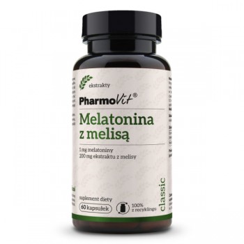 PharmoVit | Melatonina z melisą melatonina 1mg, ekstrakt z melisy 200mg 60kaps.