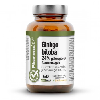 PharmoVit | Ginkgo biloba 24% glikozydów flawonowych 60 kaps Vcaps®