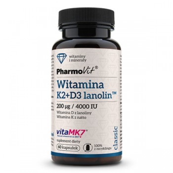 PharmoVit | K2 + D3 lanolin™ 200 µg/4000IU 60 kaps