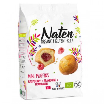 Naten | Mini muffinki z nadzieniem malinowym bezglutenowe BIO 200g