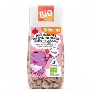 Biominki | Żelki owocowe bez dodatku cukrów jabłko - truskawka bezglutenowe BIO 75g
