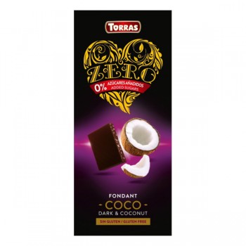 Torras | Czekolada gorzka z kokosem bez dodatku cukru ZERO 125g