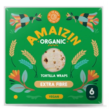 Amaizin | Tortilla wraps z otrębami (źródło błonnika pokarmowego) BIO 240g