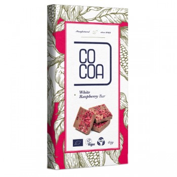 Cocoa | Tabliczka biała z malinami BIO 45g
