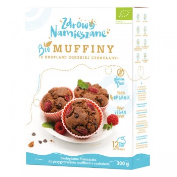 Zdrowo Namieszane | Mieszanka na muffinki z kroplami gorzkiej czekolady bezglutenowa BIO 300g