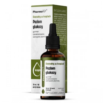 PharmoVit | Ekstrakty w kroplach na prawidłowy poziom glukozy bezglutenowe 30 ml