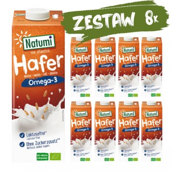 Natumi | 8x Napój owsiany omega-3 bez dodatku cukrów BIO 1l
