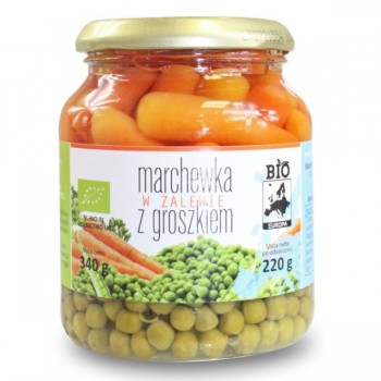 Bio Planet | Marchewka w zalewie z groszkiem BIO 340g (220g) 