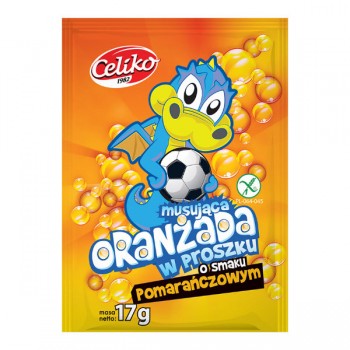 Celiko | Oranżada w proszku musująca o smaku pomarańczowym 17g
