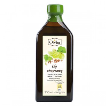 OlVita | Olej z pestek winogron tłoczony na zimno nieoczyszczony 250ml