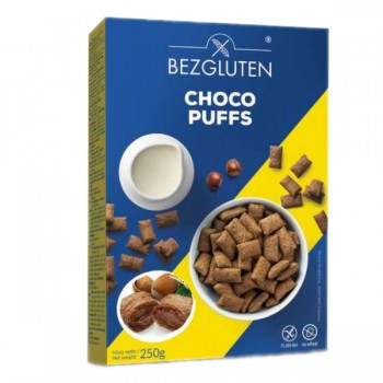 Bezgluten | Choco Puffs - bezglutenowe kakaowe poduszki z nadzieniem 250g