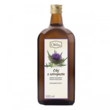 OlVita | Olej z ostropestu tłoczony na zimno nieoczyszczony 500ml