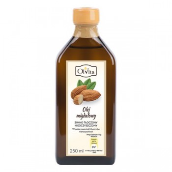 OlVita | Olej migdałowy tłoczony na zimno nieoczyszczony 250ml