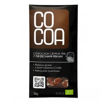 Cocoa | Czekolada gorzka 70% z orzechami pekan BIO 50 g