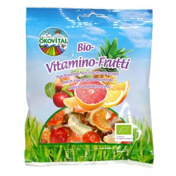 Okovital | Żelki owocowe z witaminą c bez laktozy bezglutenowe BIO 100g