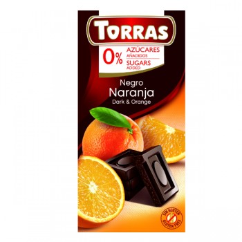 Torras | Czekolada gorzka z pomarańczą bez dodatku cukru 75g
