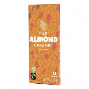 Oxfam | Czekolada mleczna z karmelizowanymi migdałami fair trade BIO 100g