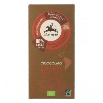 Alce Nero | Czekolada gorzka z kawałkami kakao bezglutenowa fair trade BIO 100g