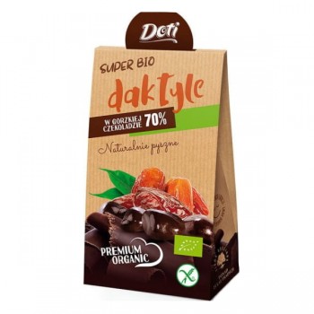 Doti | Daktyle w czekoladzie gorzkiej bezglutenowe BIO 50g
