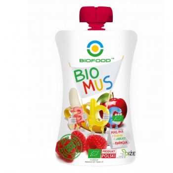 Bio Food | Mus malinowo-bananowo-jabłkowy BIO 90g