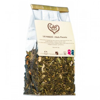 Cafe Mon Amour | Herbata liściasta zielona Las Marzeń i Biała Piwonia 50g