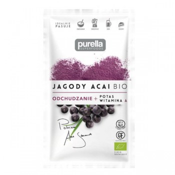 Purella Superfoods | Jagody Acai BIO. Odchudzanie. Potas + Witamina A 21g