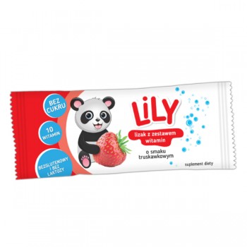 Lily | Lizak z witaminami o smaku truskawkowym 8g