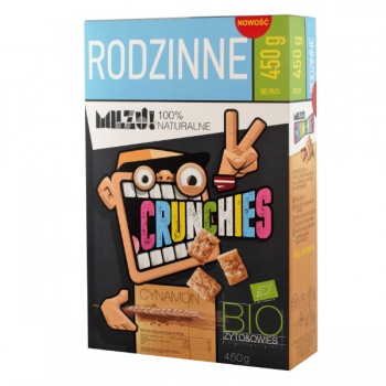 Milzu | Płatki Crunchies żytnio-owsiane cynamonowe BIO 450g