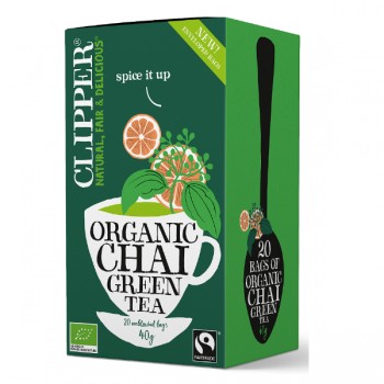 Clipper | Herbata zielona chai z cynamonem i kardamonem Fair Trade BIO (20x2g) 40g