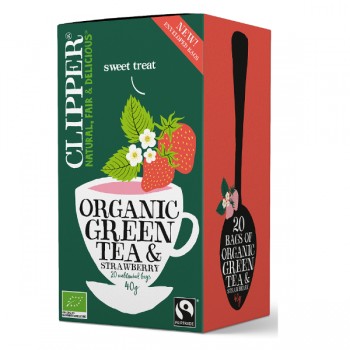 Clipper | Herbata zielona z truskawką Fair Trade BIO (20x2g) 40g