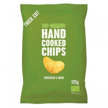 Trafo | Chipsy ziemniaczane cienko krojone o smaku śmietankowo-cebulowym BIO 125g