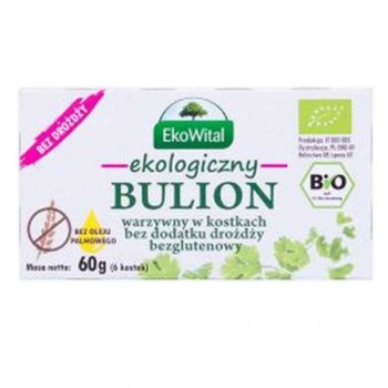 EkoWital | Bulion warzywny w kostkach bez drożdży, bez oleju palmowego bezglutenowy BIO 60g