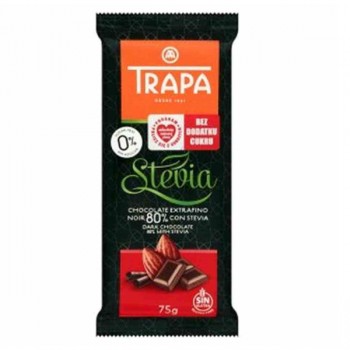 Trapa | Czekolada gorzka 80% kakao ze stewią 75g