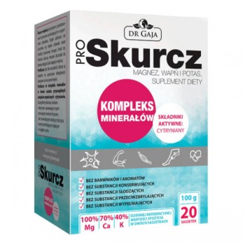 Dr Gaja | ProSkurcz Cytrynian Magnezu, Potasu, Wapnia 100g 20saszetek