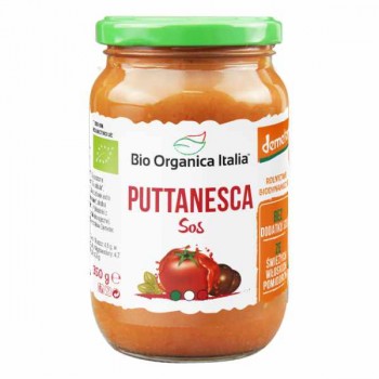 Bio Organica Italia | Sos pomidorowy z oliwkami i kaparami puttanesca demeter BIO 350g