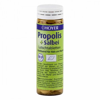Hoyer | Tabletki do ssania propolis + szałwia BIO 30g (60sztuk)