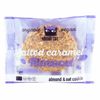 Kookie Cat | Ciastko wegańskie z solonymi karmelizowanymi migdałami bezglutenowe BIO 50g