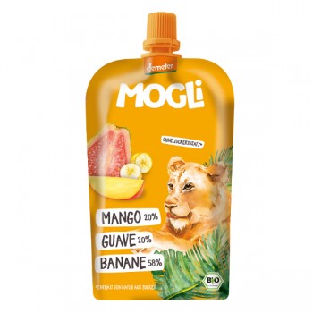 Mogli | Przecier owocowy banan - guawa - mango bez dodatku cukrów demeter BIO 120g