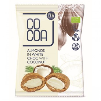 Cocoa | Migdały w białej polewie kokosowej BIO 70g