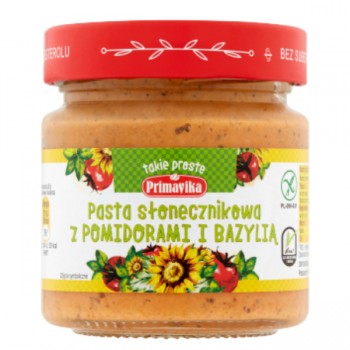 Primavika | Pasta słonecznikowa z pomidorami i bazylią bezglutenowa 160g