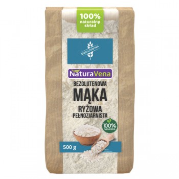 NaturaVena | Mąka ryżowa pełnoziarnista bezglutenowa 500g