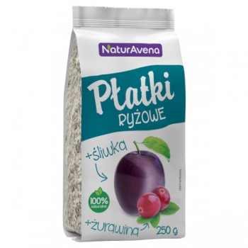 NaturaVena | Płatki ryżowe z żurawiną i śliwką 250g
