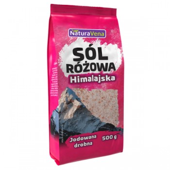 NaturaVena | Sól himalajska różowa drobno mielona jodowana 500g