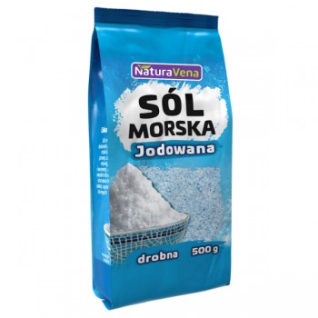 NaturaVena | Sól morska drobno mielona jodowana 500g