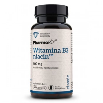 PharmoVit | B3 niacin™ amid kwasu nikotynowego 500 mg 60 kaps (krótki termin)