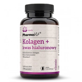 PharmoVit | Kolagen + kwas hialuronowy bezglutenowy 90 kapsułek 57,15g